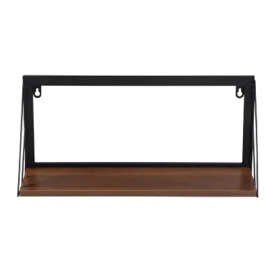 Honey-Can-Do Small Laundry Wall Shelf with Wood Walnut image {4}