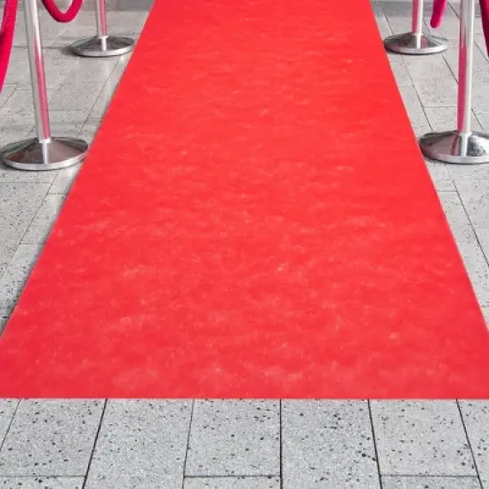 Juvale Red Carpet Runner for Party, 50 Ft Runway Aisle for Wedding, Banquet, Prom Nights, Movie Night Decor, 40gsm, 3 Feet Wide image {1}