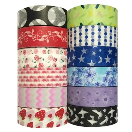 Wrapables Washi Masking Tape Collection, Set of 12 WPSET04 image {13}
