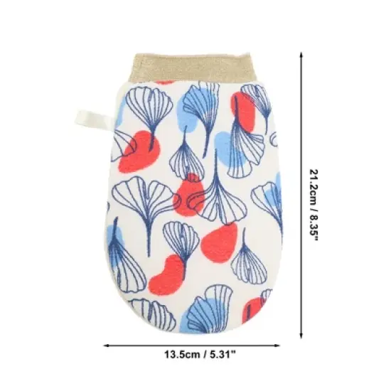 Unique Bargains Double Side Elastic Shower Gloves 8.35"&times;5.31" 1 Pc image {2}