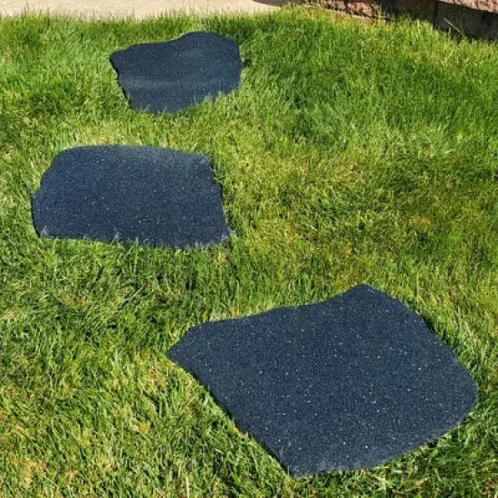 Flexon Rubber Slate Decorative Lawn and Garden Stepping Stones - Set of 3 image {2}