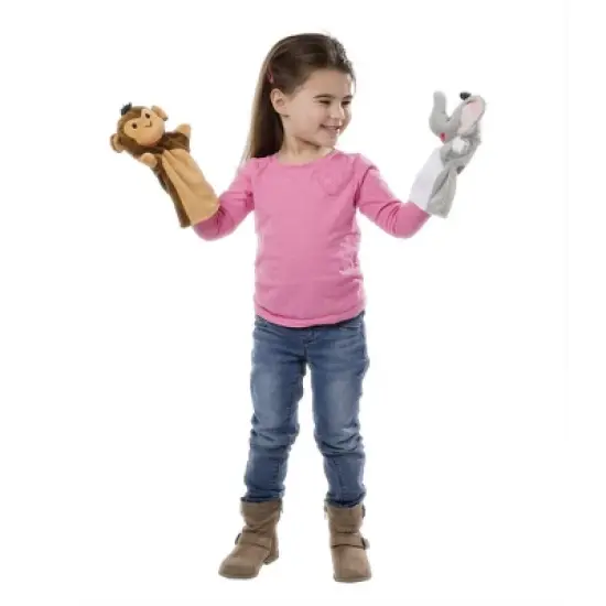 Melissa & Doug Animal Hand Puppets (Set of 2, 4 animals in each) - Zoo Friends and Farm Friends image {3}