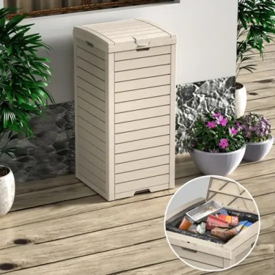 Chic Crate-Resin Manual Lift Outdoor Trash/Recycling Bins - 31 Gallons image {4}
