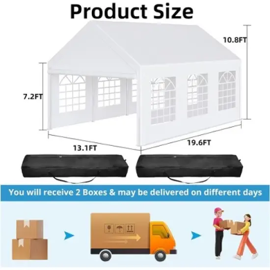 arty Tent Heavy Duty Wedding Canopy W/ Removable Sidewall & Storage Bag image {1}