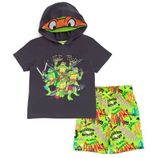  Teenage Mutant Ninja Turtles Leonardo Michelangelo Raphael T-Shirt and Mesh Shorts Outfit Set Toddler to Big Kid  image {7}