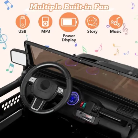 Costway 24V 2 Seater Kids Ride on Truck 2WD/4WD Battery Powered Vehicle Toddler Powerful Car with Remote Control image {6}