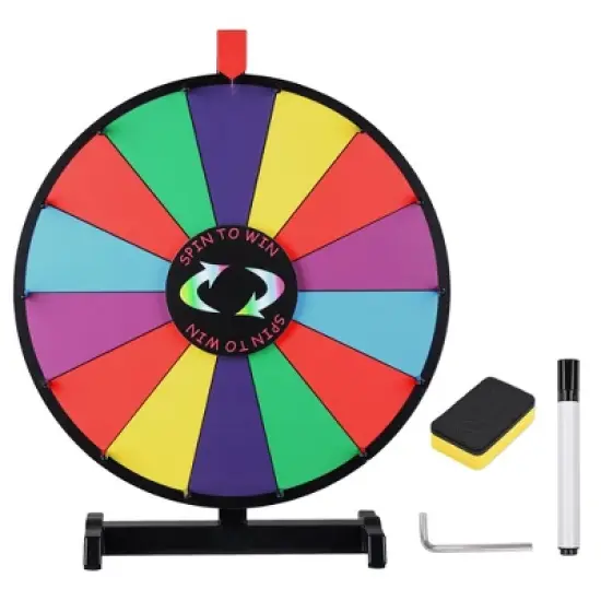 WinSpin Editable Color Prize Wheel Dry Erase Fortune Spinning Game 12"/15"/18"/24" image {11}