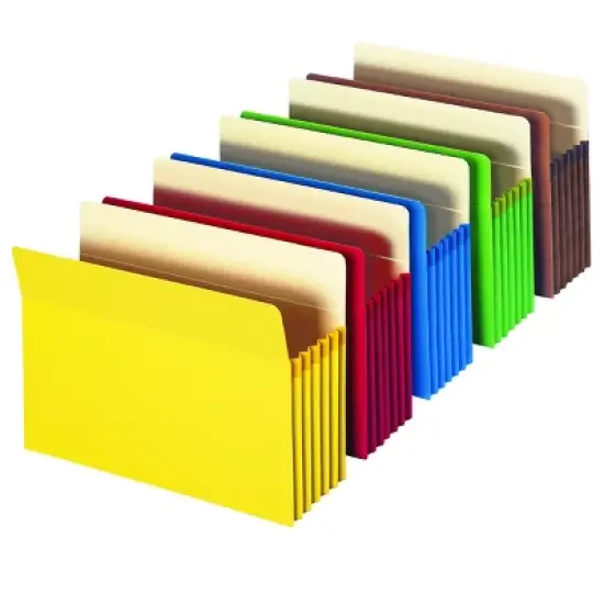 Smead File Pocket, Straight-Cut Tab, 3-1/2" Expansion, Legal Size, Yellow, 25 per Box (74233) image {5}