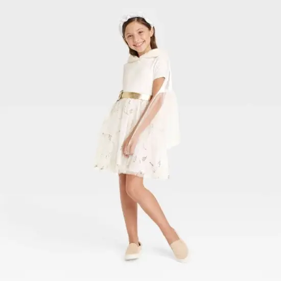 Girls' Harry Potter Hedwig Cosplay Dress - Gold/White image {2}