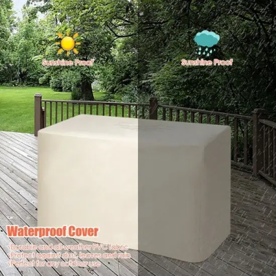Costway 42'' Rectangular Propane Gas Fire Pit 60,000 Btu Heater Outdoor Table W/ Cover image {7}