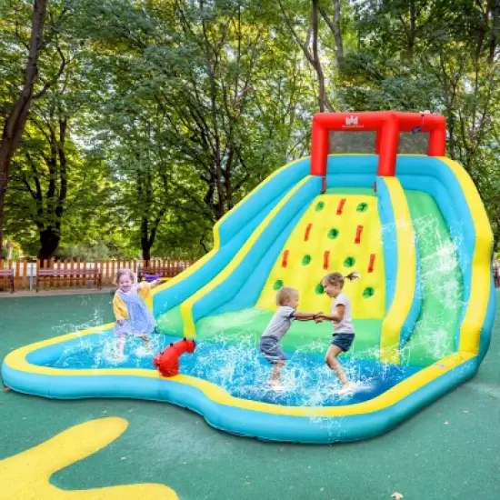 Costway Inflatable Mighty Water Slide Park Bounce Splash Pool Patio image {2}