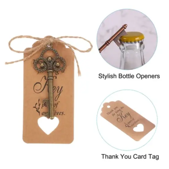 Unique Bargains Vintage Wedding Party Favor Souvenir Bottle Openers Set image {3}