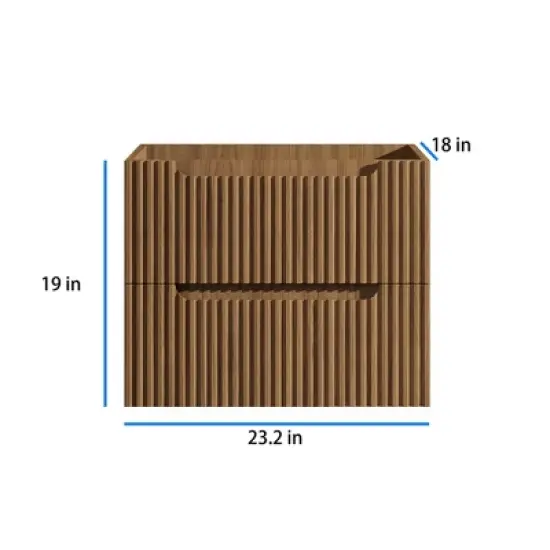 Spassway 24" Walnut Floating Wall Mounted Bathroom Vanity Cabinet image {4}