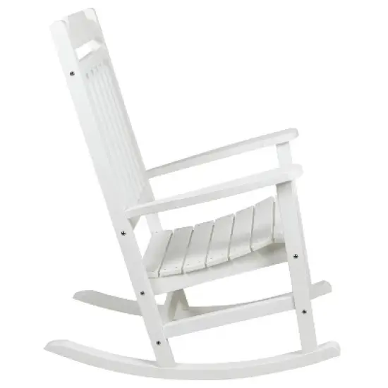 Emma and Oliver All-Weather Rocking Chair in Faux Wood - Patio and Backyard Furniture image {7}