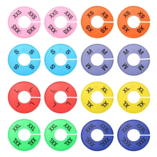 Unique Bargains Reusable Round Clothes Dividers Blank Labels 16 Pcs Colorful image {4}