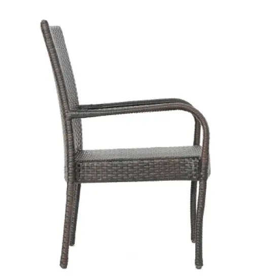 Wesley 5pc Wicker Patio Dining Set - Brown - Christopher Knight Home image {7}