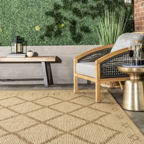 nuLOOM Candice Moroccan Geometric Trellis Indoor and Outdoor Patio Area Rug image {7}