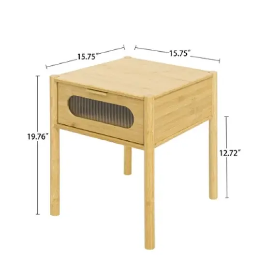 Aash 1-Drawer Environmentally Friendly Pale Yellow Finish Accent Nightstand With Storage- The Pop Home image {5}
