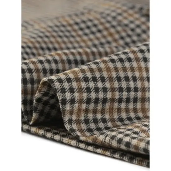 Agnes Orinda Women's Plus Size Vintage Work Button Steampunk Plaid Waistcoat Vest image {4}