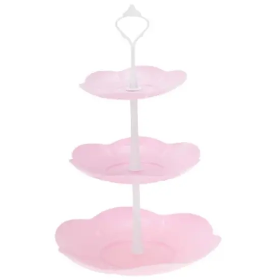 Unique Bargains Petal-shaped 3-Layer Dessert Cupcake Stand with Layered Serving Tray for Pastries Donuts and Fruits image {6}