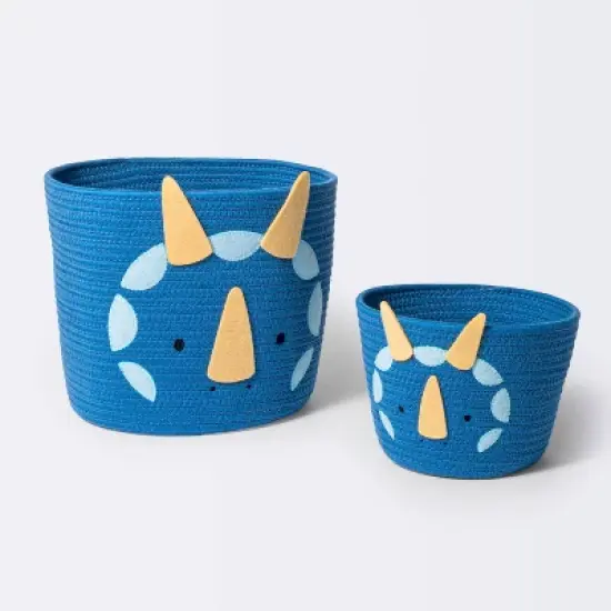 Coiled Rope Forest Animal Small Round Storage Basket - Dinosaur - Cloud Island&trade; image {3}