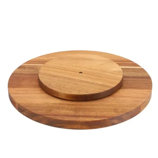 MegaChef 12 Inch Acacia Wood Lazy Susan Tray image {1}