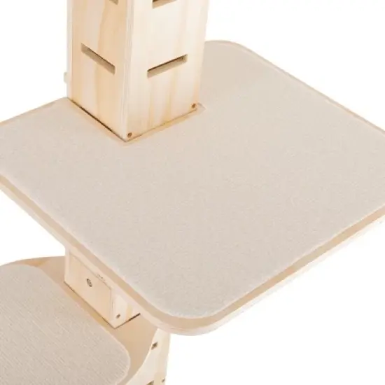 Kumasinova 115" Adjustable Height Floor to Ceiling Cat Tree,Multi-Level Vertical Cat Tower with Scratching Post,Natural Cat Furniture for Indoor Cats image {2}