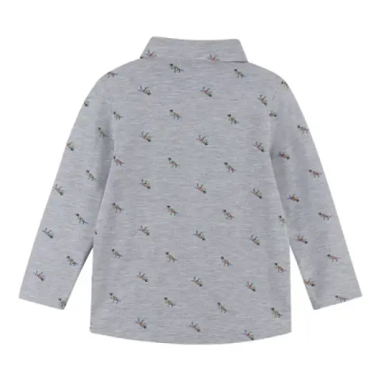 Andy & Evan Kids Boys Pique Knit Buttondown Grey, Size 7 image {2}