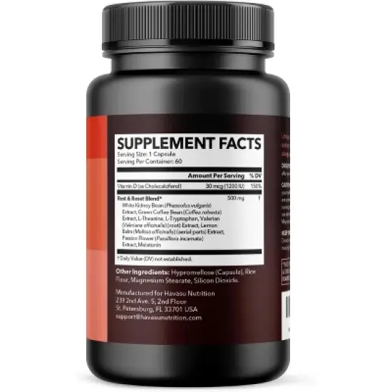 Night Time Fat Burner + Melatonin Capsules, PM Burner and Night Suport, Havasu Nutrition, 60ct image {1}