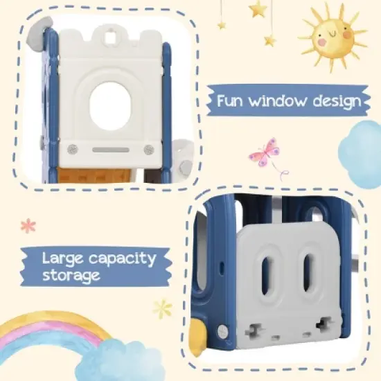 Garvee 5 In 1 Toddler Slide Playset, Kids Slide for Toddlers Age 1-3, Toddler Climber Slide With Basketball Hoop for Outdoor Indoor image {4}