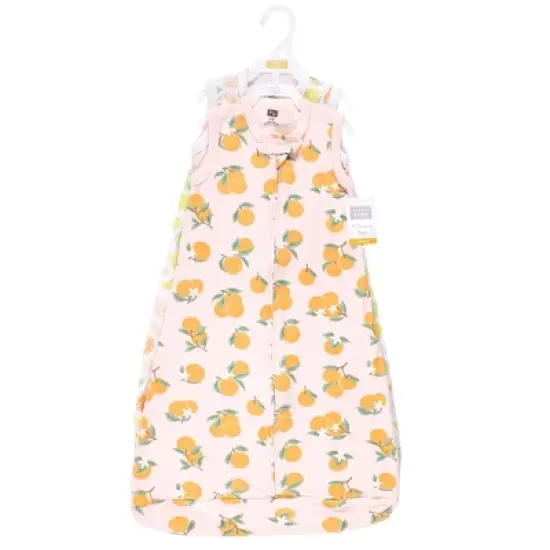 Hudson Baby Infant Girl Interlock Cotton Sleeveless Sleeping Bag, Citrus Orange image {1}