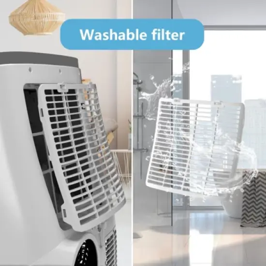 14,000 BTU Portable AC - 3-in-1 Fast Cooling for 700 Sq.Ft, Dual Motor with Dehumidifier & Remote, Ideal for Large Rooms & Campers, Dark Grey image {4}