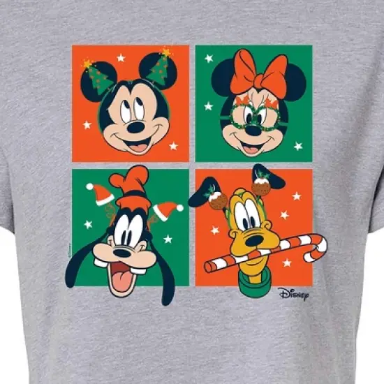 Women's - Disney - Mickey And Friends Christmas Cropped Graphic T-Shirt image {1}