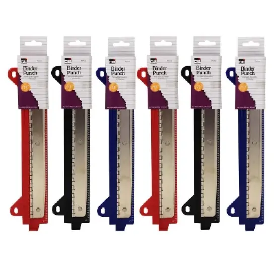 Charles Leonard Binder 3 Hole Punch, Assorted Colors, Pack of 6 image {2}