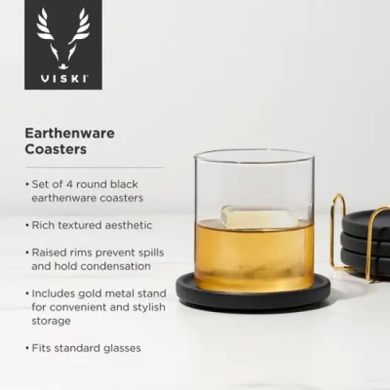 Viski Coasters for Drinks - Coasters 4 image {1}