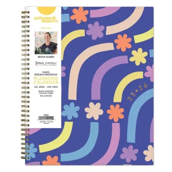 Blue Sky Brook Gossen Planner 8.5"x11" Weekly/Monthly Wirebound (12 Month) Flower Flow Undated image {2}