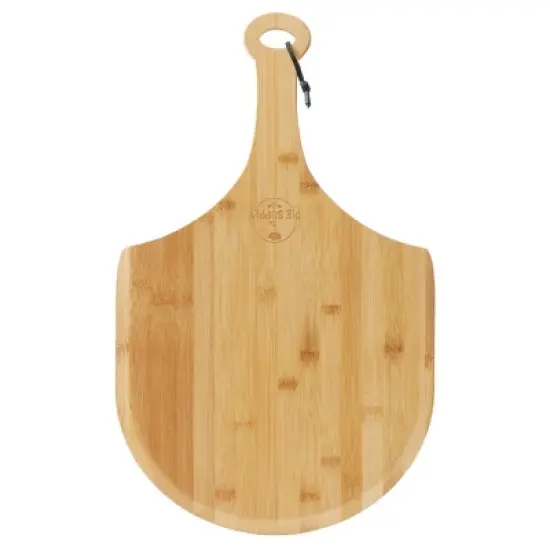 Pie Supply Bamboo Pizza Peel for Baking and Serving, Wood Paddle Cutting Board with Handle and Hanging Strap image {1}