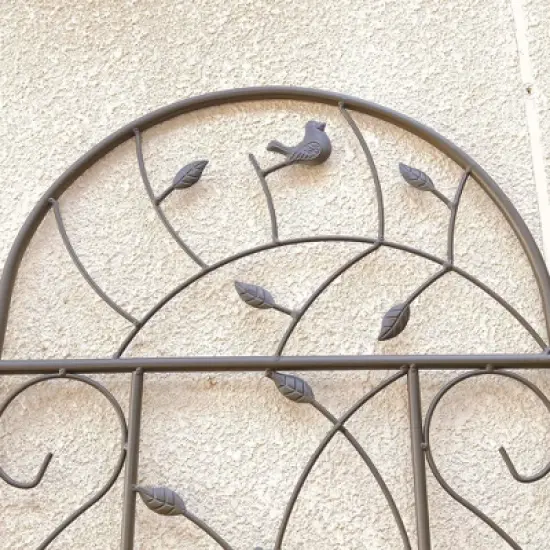 Gulches 2 Pack Metal Garden Trellis 86.7" x 19.7" Rustproof Trellis for Climbing Plants Outdoor Flower Support Brown image {9}