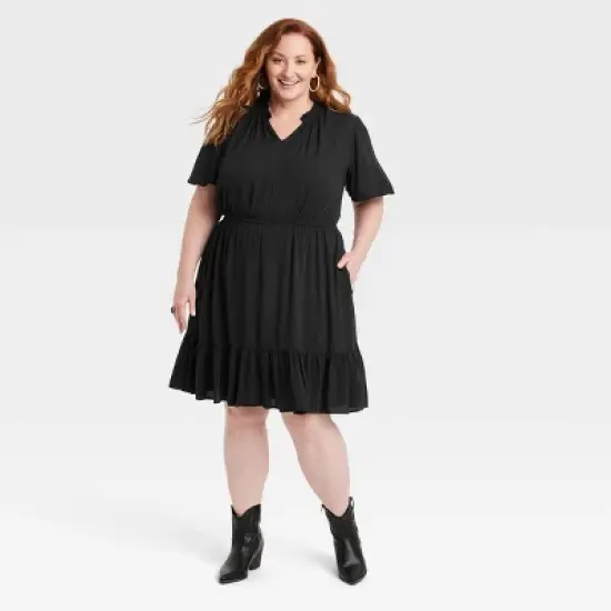 Women's Flutter Short Sleeve Tiered Dress - Knox Rose&trade; image {3}