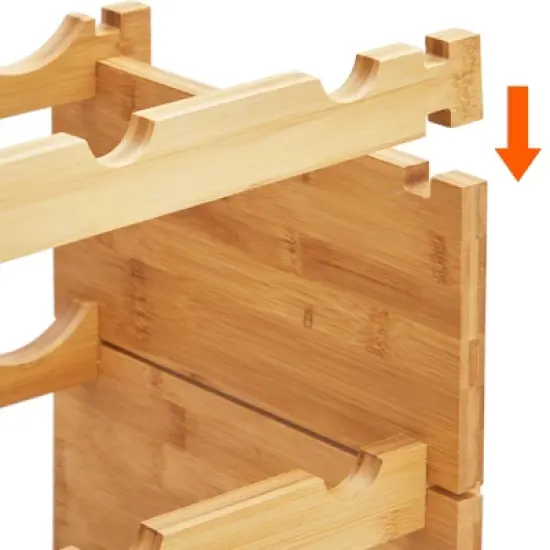 Bamboo Stackable Wine Rack &ndash; Free-Standing Bottle Holder Storage Display Shelf for Kitchen, Cellar & Dining Room image {5}