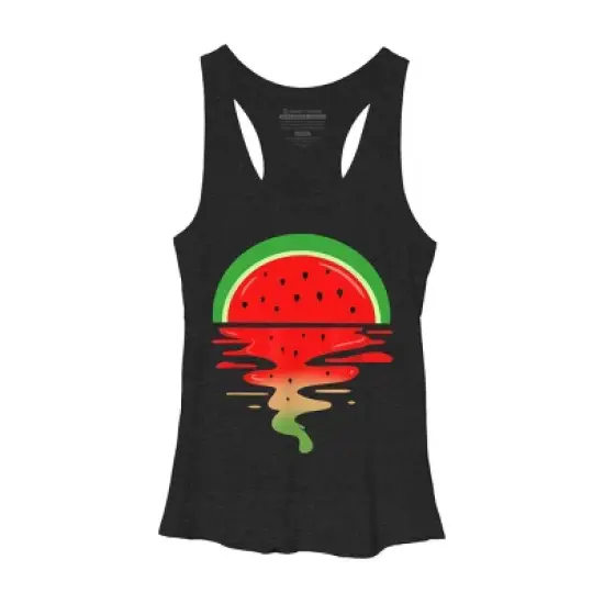 Women's Design By Humans Watermelon Vaporwave Sunset By MinShop Racerback Tank Top image {2}