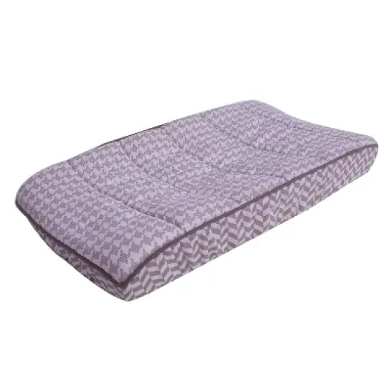 Bacati - Houndstooth Quilted Muslin Changing Pad Cover Gray image {7}