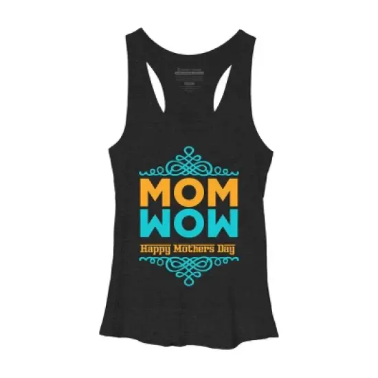 Women's Design By Humans Happy Mother's Day Mom Wow By tmsarts Racerback Tank Top image {2}