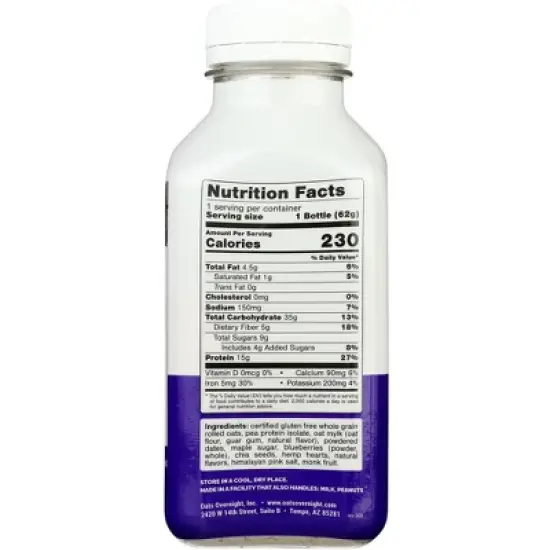 Oats Over Night Shake Blueberry Muffin - Case of 5/2.2 oz image {2}