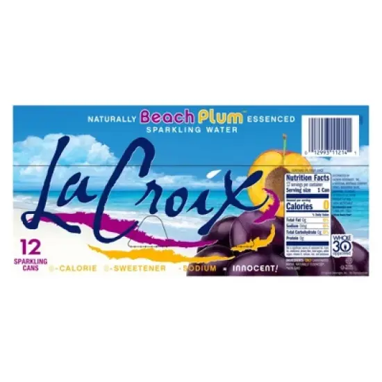 La Croix Beach Plum Sparkling Water - Case of 2/12 pack, 12 oz image {4}