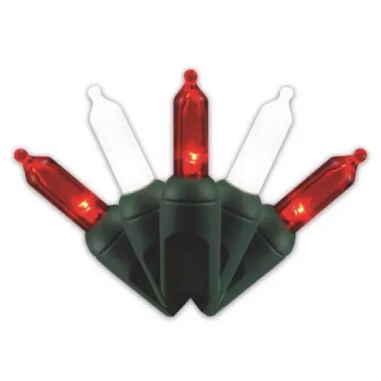 Celebrations Platinum LED T5 Red/White 50 ct String Christmas Lights 25 ft. image {1}