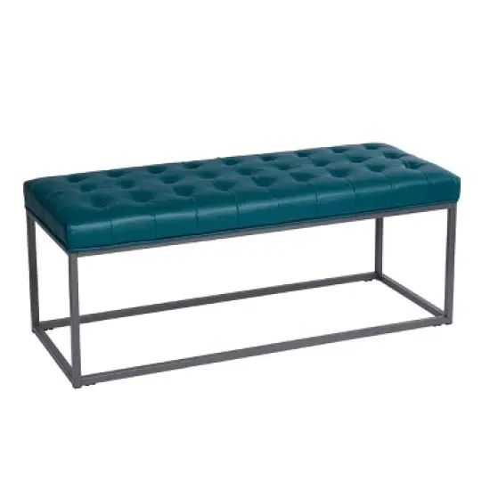 Perscon Upholstered Hallway Bench Blue - Aiden Lane image {4}