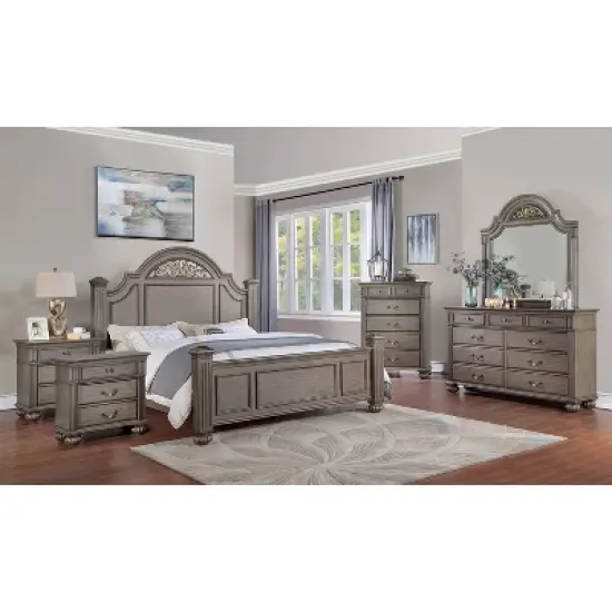 6pc Pennings Traditional Bedroom Set Gray - HOMES: Inside + Out image {1}