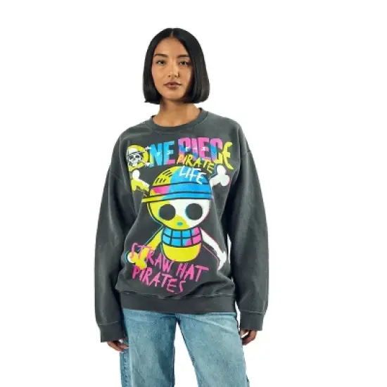 One Piece King Of The Pirates Adult Unisex Potassium Washed Crew Neck Long Sleeve Sweatshirt image {3}