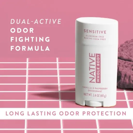 Native Whole Body Solid Deodorant - Vanilla & Raspberry - 2.4oz image {5}